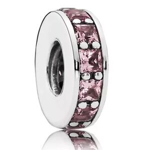 One Authentic Pandora Eternity Spacer with Pink Blush Crystal